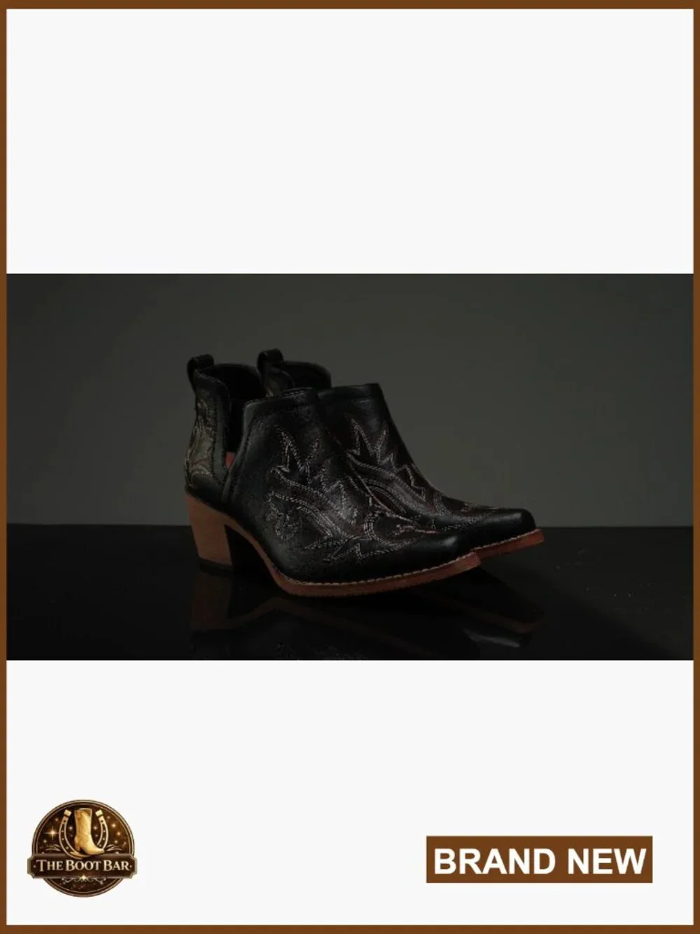 Women's Chunky Heel Ankle Boots Western Style Square Toe Slip On